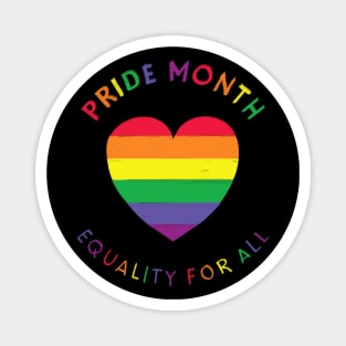 Happy Pride Month Rainbow Love Heart Magnet